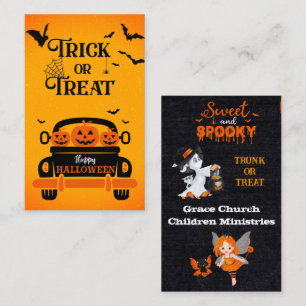 Halloween Trunk eller Treat Sponsor Infoga 100 kor Visitkort