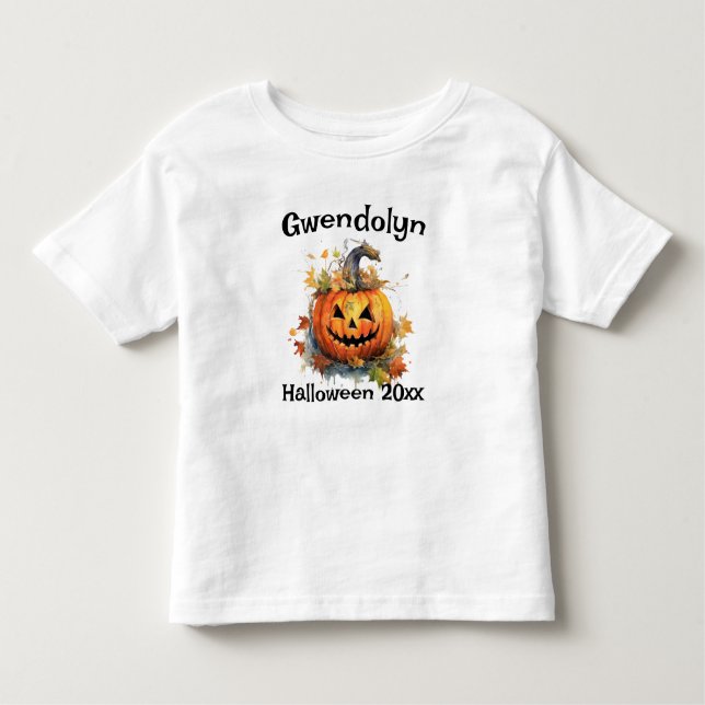 Halloween Tshirt Jack-o-lantern Personalize T Shirt (Framsida)