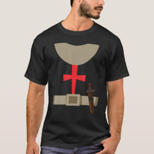 Halloween Tshirt Knight Costume Armor Sword Kostym T Shirt