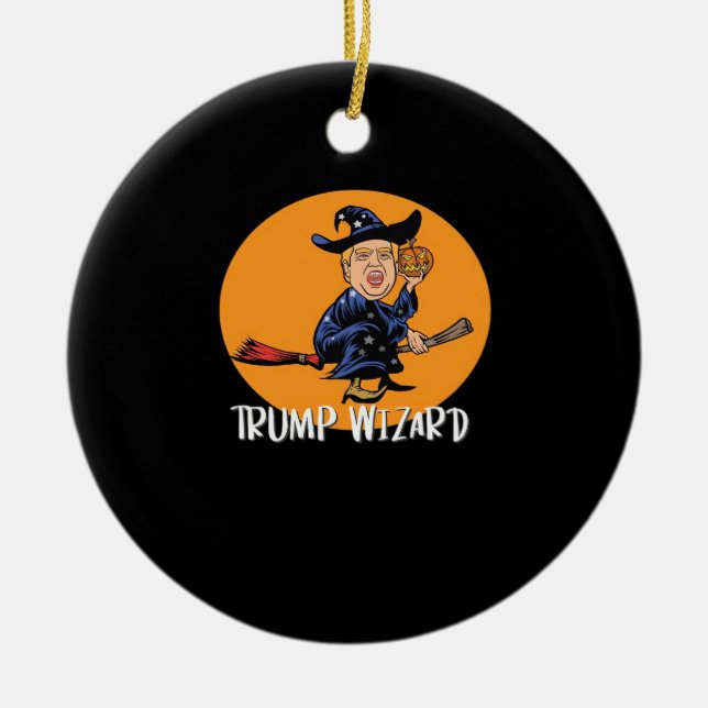 Halloween Ttrump-guiden Funny Classic Julgransprydnad Keramik (Framsidan)