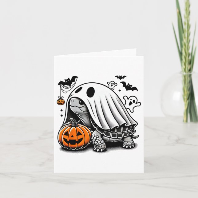 Halloween Turtle Ghost Pumpkin Costume Terrapin ti Kort (Framsida)