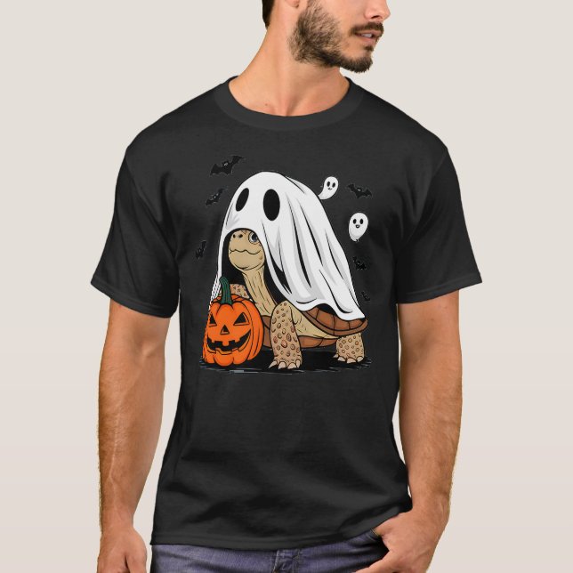 Halloween Turtle Ghost Pumpkin Costume Terrapin To T Shirt (Framsida)