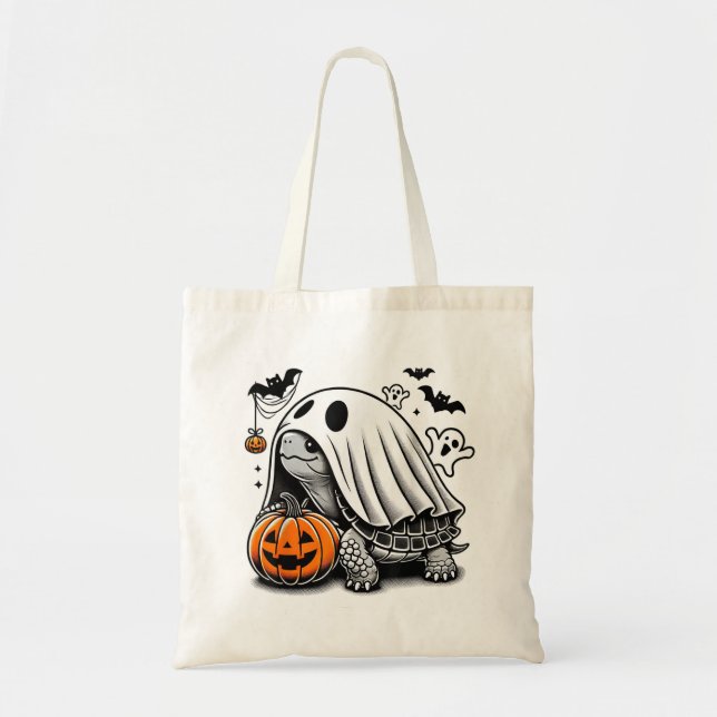 Halloween Turtle Ghost Pumpkin Terrapin Tortoise Tygkasse (Framsidan)