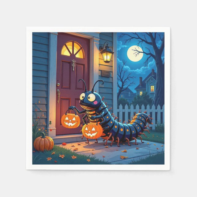 Halloween Tusenfoting Busar eller Godis Pappersservett (Framsidan)