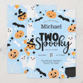 Halloween två-taloky, andra födelsedagen Party Inbjudningar