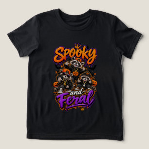 Halloween-tvättbjörnar Skumma Förvildad Pojke T Shirt