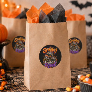 Halloween-tvättbjörnar Skumma Vilda Hip Hop-Favor Runt Klistermärke