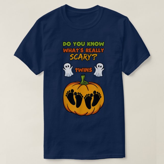 Halloween-Twillingar för att visa Gender Babykläde T Shirt (Design framsida)
