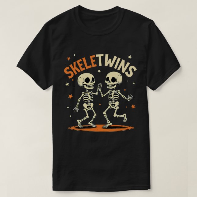 Halloween Twillingars Skeletwins Dancing Skeletons T Shirt (Design framsida)