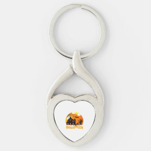 Halloween Twisted Heart Silverfärgad Nyckelring