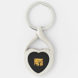 Halloween Twisted Heart Silverfärgad Nyckelring
