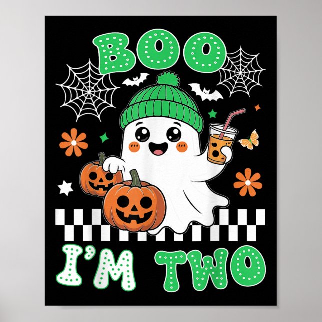Halloween Two Birthday Boo Im Two Groovy Birthday  Poster (Framsidan)