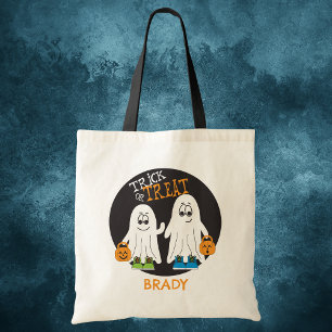 Halloween Two Boy Spöken Besties Candy Bag Anpassn Tygkasse