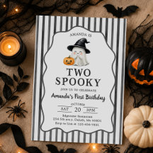 Halloween Two spöklik 2-års födelsedagsinbjudan