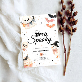 Halloween Two Spooky 2-års födelsedagsinbjudan Inbjudningar