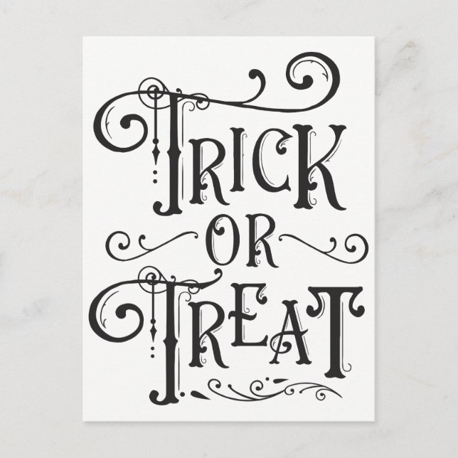 Halloween-typografi av äldre modell vykort (Framsida)