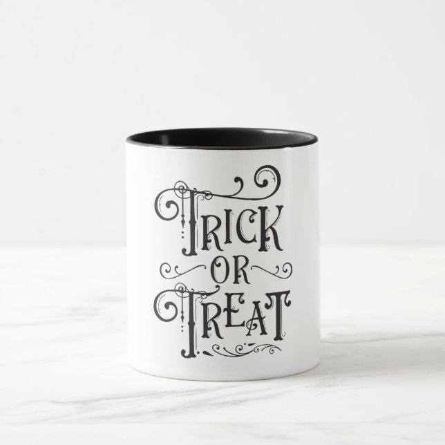 Halloween-typografi av gammalt slag mugg (Center)