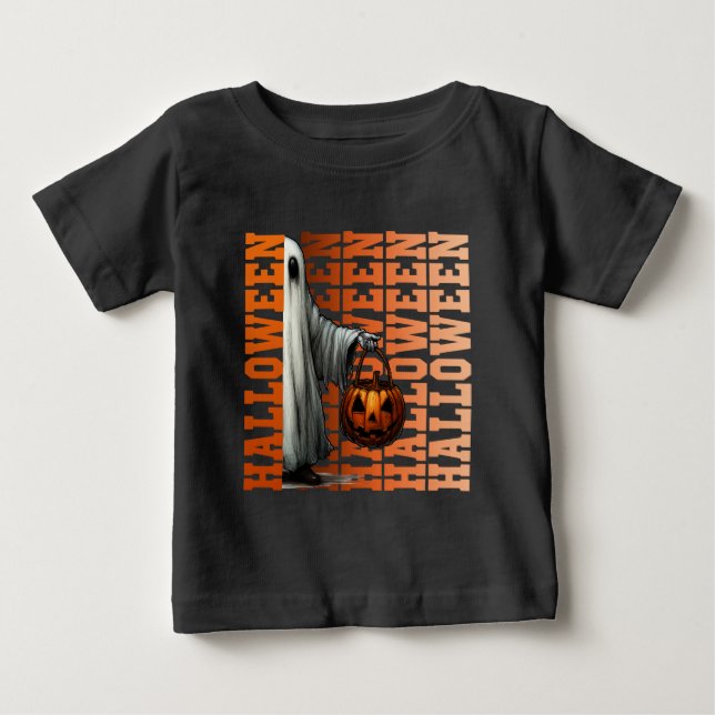 Halloween-typografi cool spökpumpa presentidéer t shirt (Framsida)