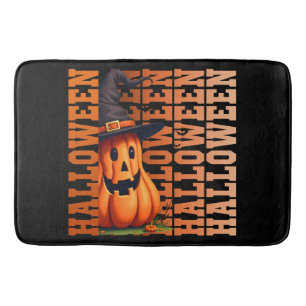 Halloween-typografi coola roliga pumpa-gåsideer badrumsmatta