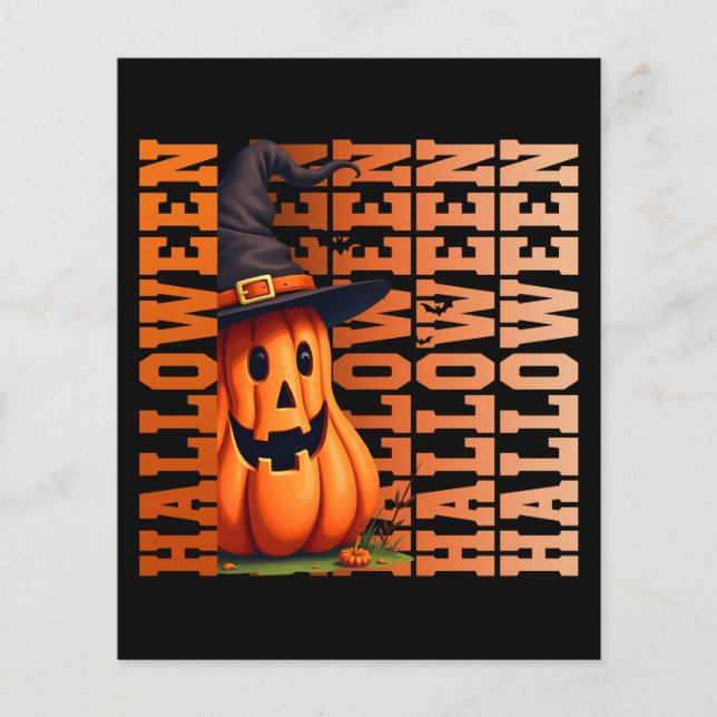 Halloween-typografi coola roliga pumpa-gåsideer flygblad (Framsidan)