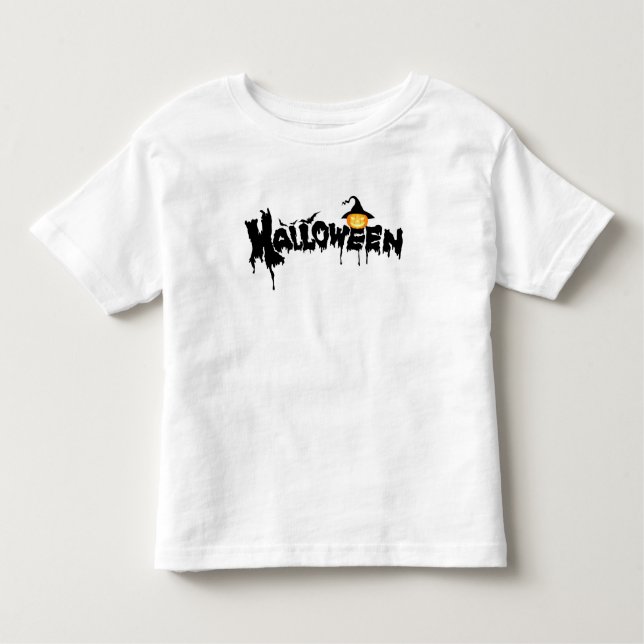 Halloween Typografi T Shirt (Framsida)