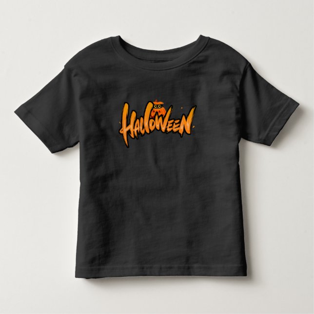 Halloween Typografi T Shirt (Framsida)