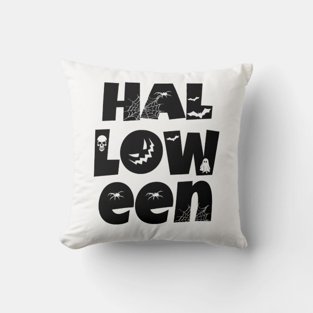 Halloween Typography Kudde (Framsida)