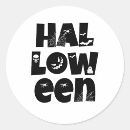 Halloween Typography Runt Klistermärke