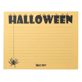 Halloween Typography Spiders Orange/Black Anteckningsblock