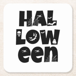 Halloween Typography Underlägg Papper Kvadrat