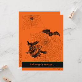 Halloween Typography Witch Fladdermus Spider Orang Kort