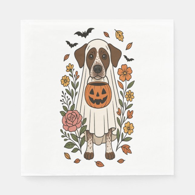 Halloween tysk korthårig pointer pappersservett (Framsidan)