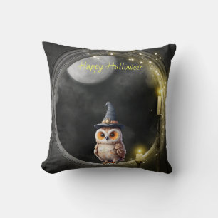 Halloween Uggla i Round Torn Window Kudde