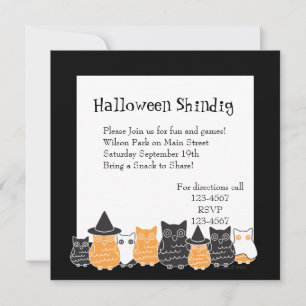 Halloween Uggla Inbjudningar