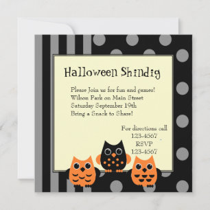 Halloween Uggla Inbjudningar