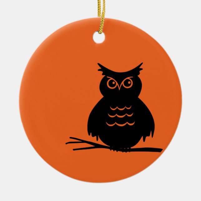 Halloween uggla julgransprydnad keramik (Framsidan)