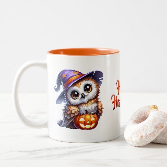 Halloween Uggla-kaffe Mugg (Med munk)