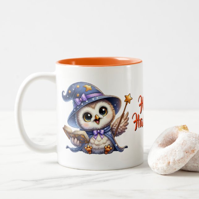 Halloween Uggla-kaffe Mugg (Med munk)