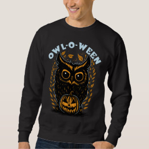 Halloween Uggla Lång Ärmad Tröja