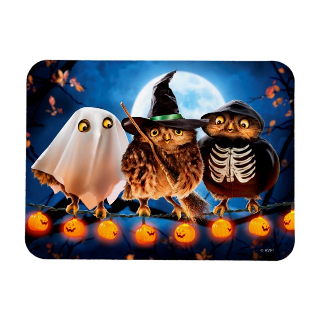 Halloween Uggla Magnet (Horisontell)