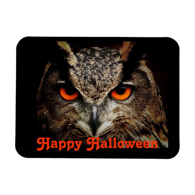 Halloween Uggla Magnet (Horisontell)