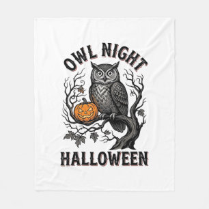 Halloween-uggla Tröja Vintage Kuslig Fågel Fest De Fleecefilt