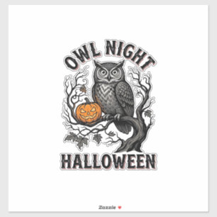 Halloween-uggla Tröja Vintage Kuslig Fågel Fest De Klistermärken