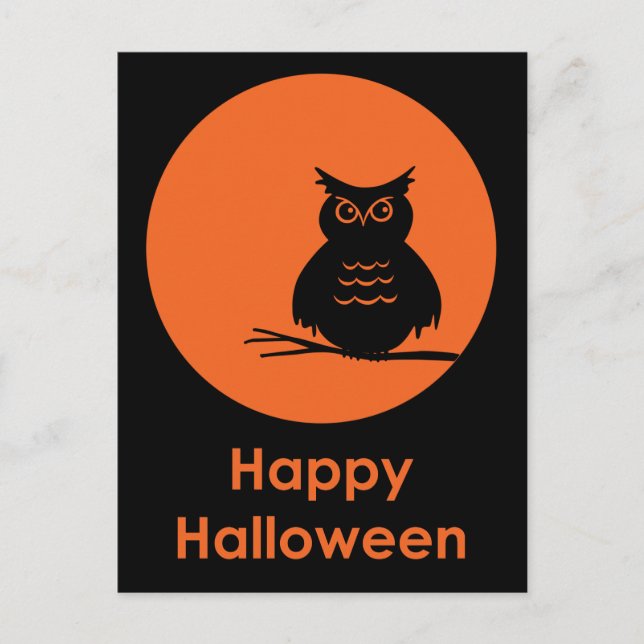 Halloween Uggla Vykort (Framsida)