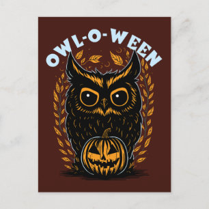 Halloween Uggla Vykort