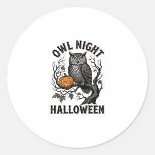 Halloween-uggleströja Vintage spöklik fågel fest d Runt Klistermärke