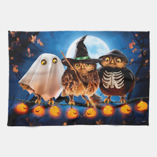 Halloween Ugglor Kökshandduk