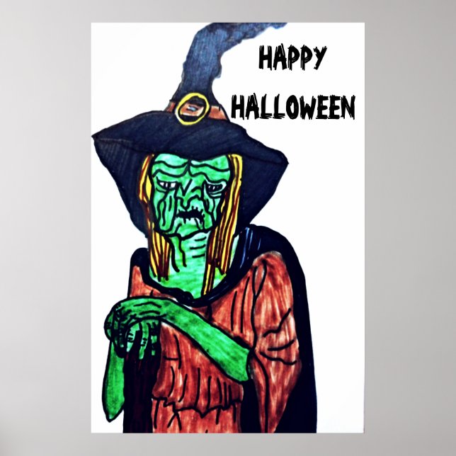 HALLOWEEN UGLY OLD WITCH poster (Framsidan)