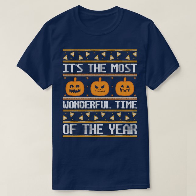 Halloween Ugly Sweater T Shirt (Design framsida)