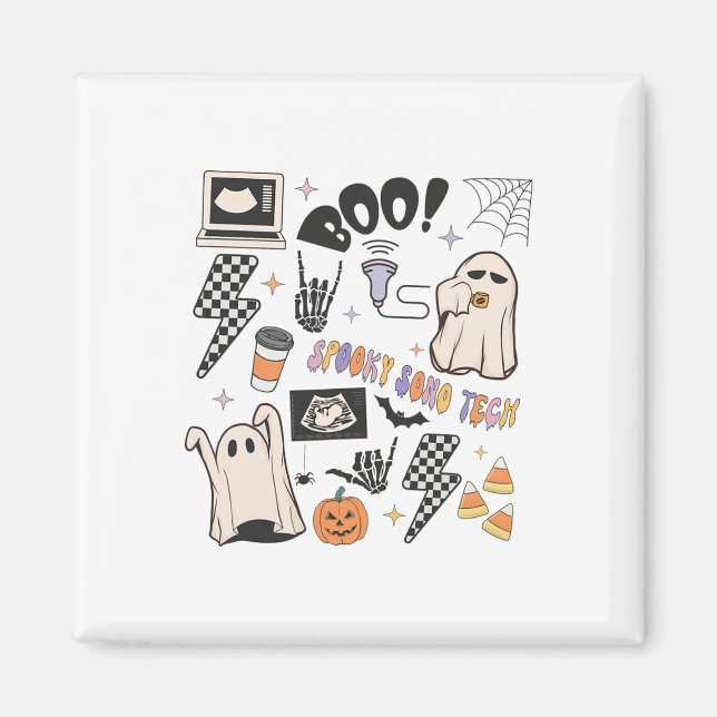 Halloween Ultrasound Tech Fall Autumn Sonographer Magnet (Framsidan)